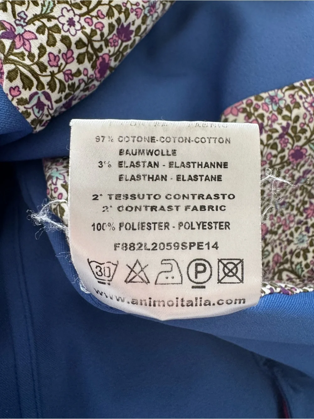 Animo Italia Show Jacket Blue w/ Stud Embellishments & Floral Trim IT 40/US 4 - Picture 9 of 16